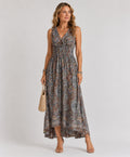 CLARA | VESTIDO MAXI PAISLEY DE CINTURA ELÁSTICA