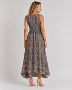 CLARA | VESTIDO MAXI PAISLEY DE CINTURA ELÁSTICA