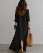 LUCÍA | VESTIDO CAMISERO LARGO DE CORTE FLUIDO