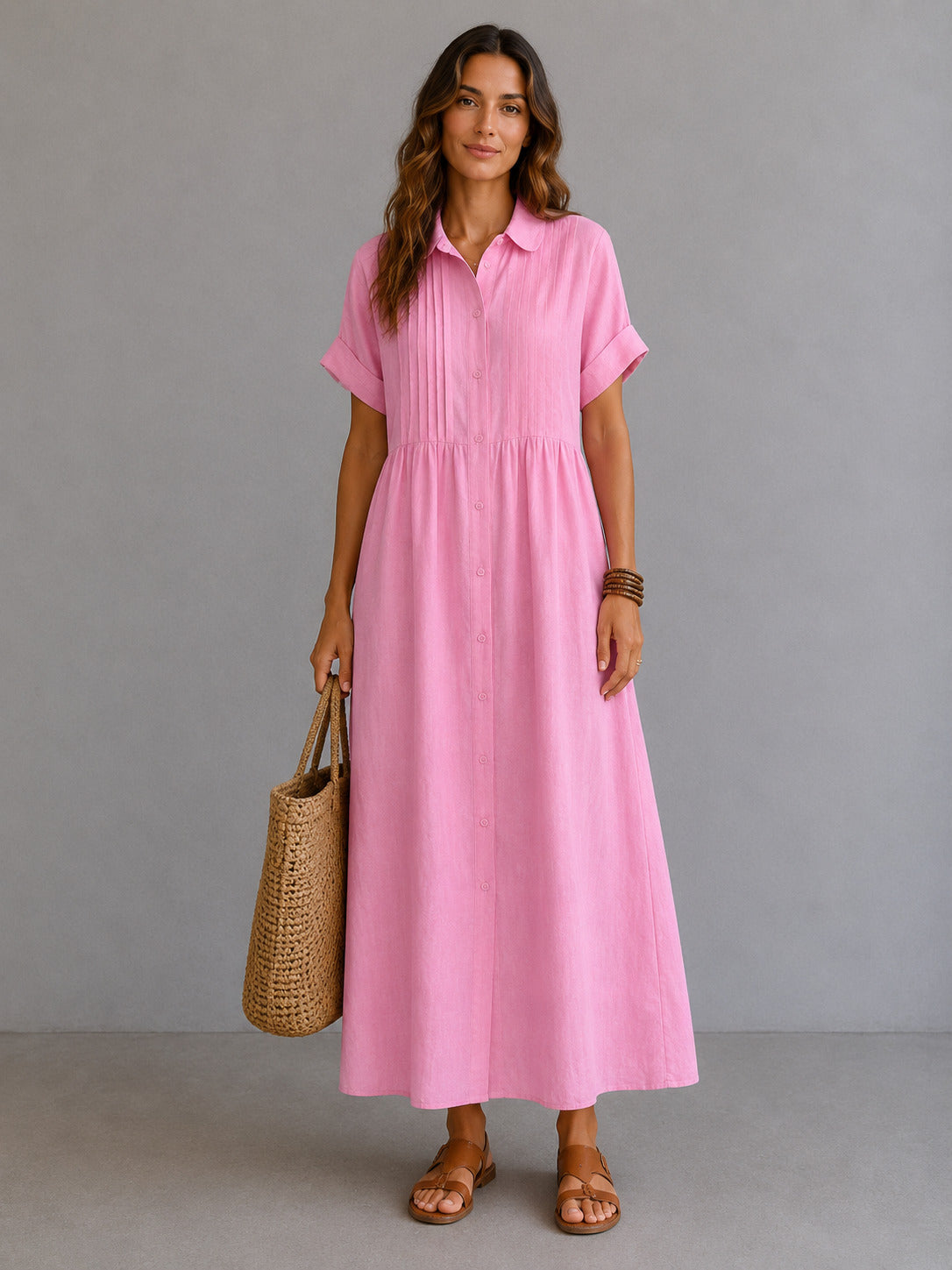 LOLA | VESTIDO CAMISERO LARGO DE ALGODÓN