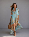 AITANA | VESTIDO CAMISERO MAXI DE ESTAMPADO PAISLEY