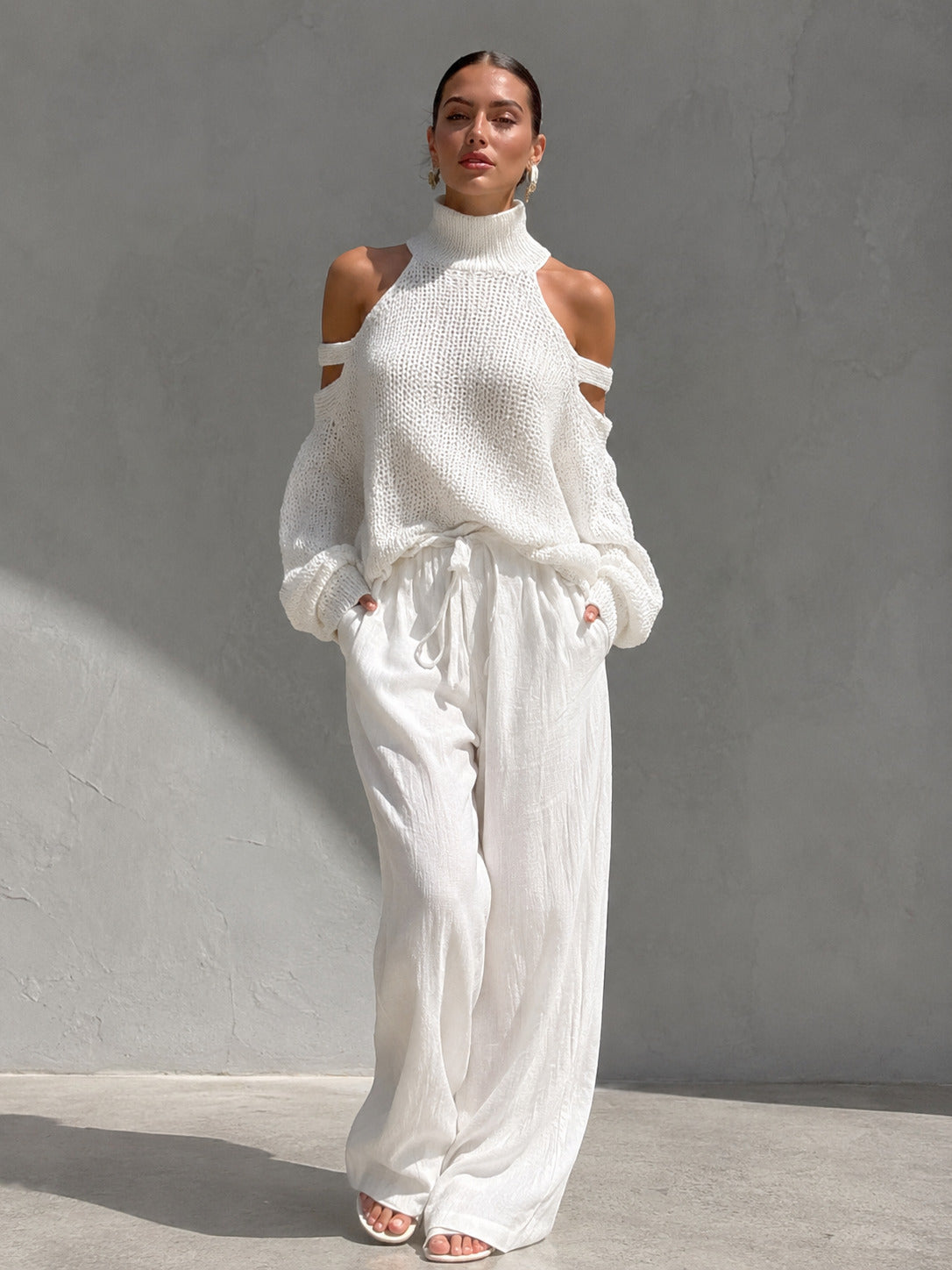 SOFÍA | CONJUNTO DE HOMBROS DESCUBIERTOS Y PANTALÓN ANCHO