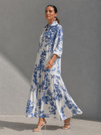 MARTA | VESTIDO CAMISERO FLORAL DE CORTE FLUIDO