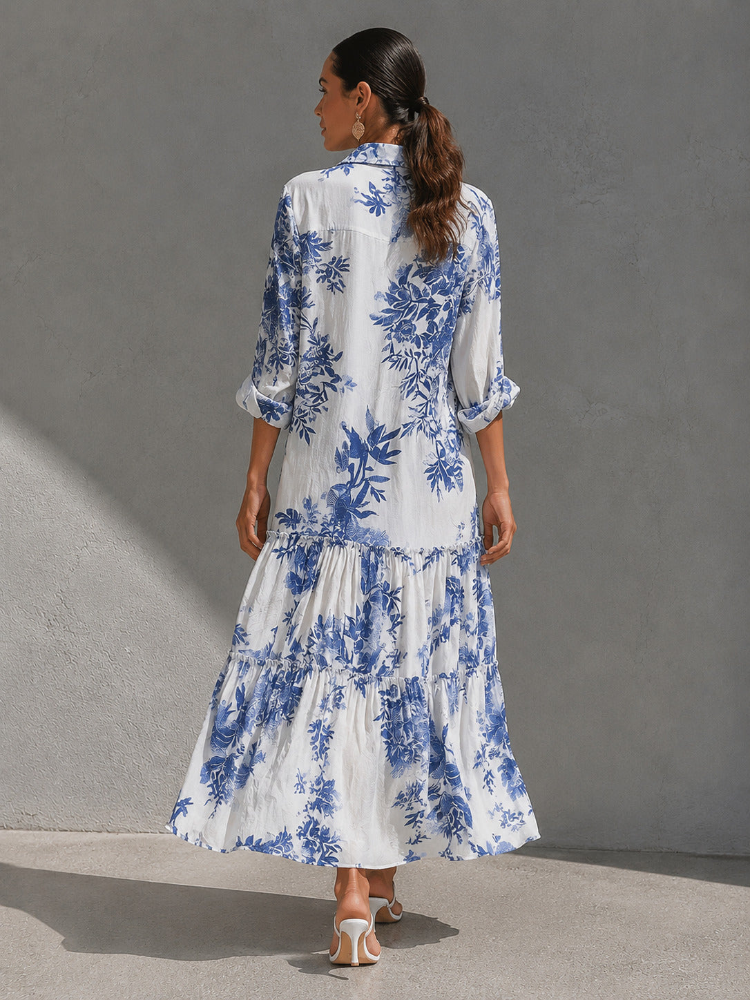 MARTA | VESTIDO CAMISERO FLORAL DE CORTE FLUIDO