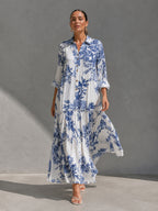 MARTA | VESTIDO CAMISERO FLORAL DE CORTE FLUIDO